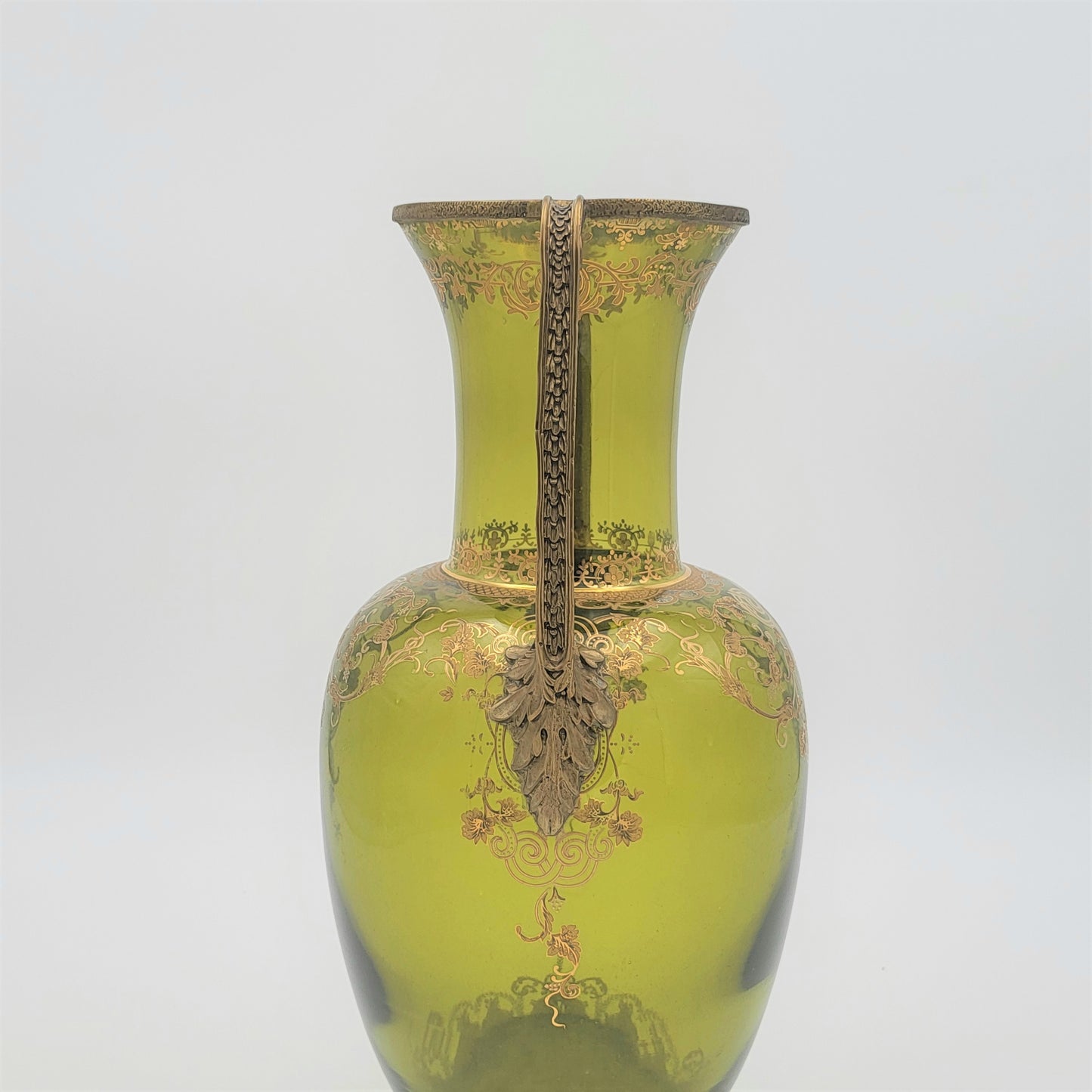 Glass Vase with Brass Accents