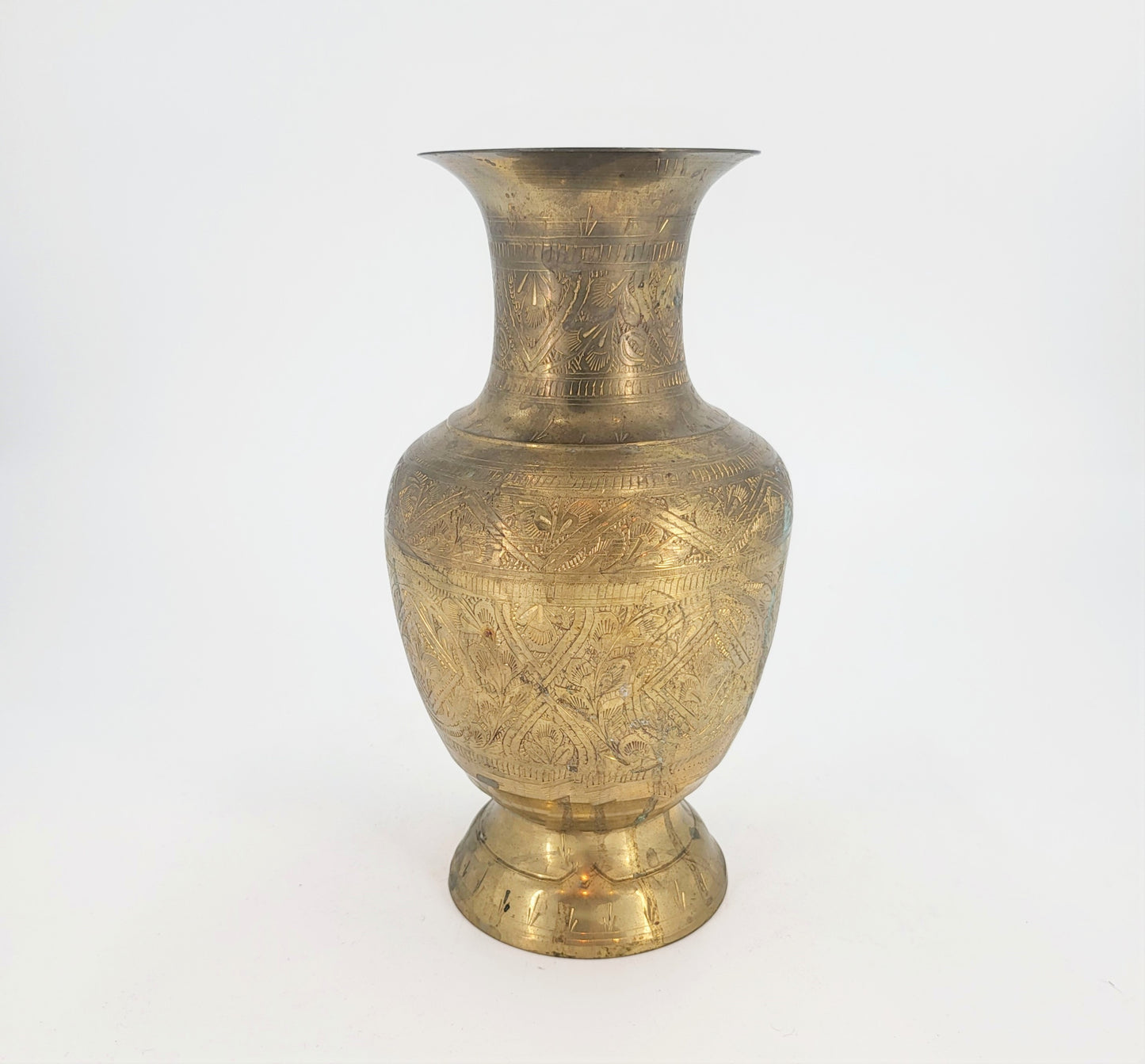 Hand etched Brass Vase